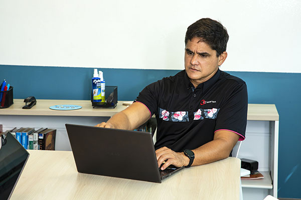Antonio Sosa (CEO) Working on a project.
